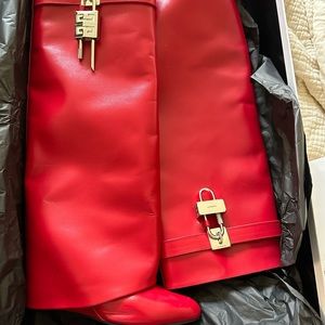 Givenchy shark LOCK boots RED